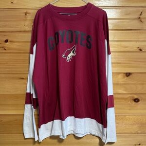NHL Arizona Coyotes Long Sleeve Shirt in Red and White XL